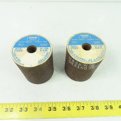 Hanson HA46 N7B Abrasive Grinding Wheel 10186RPM 2.52" W x 3" L 1/2" Bore Lot/2