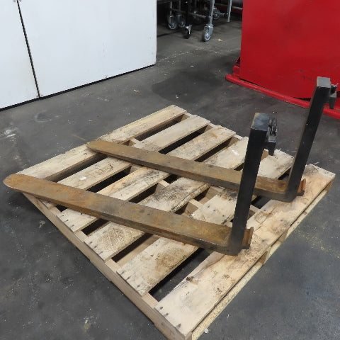 MS Class II 2 16" Tapered Forklift Forks Carriage Mount 41-1/2" x 4" Set Of 2