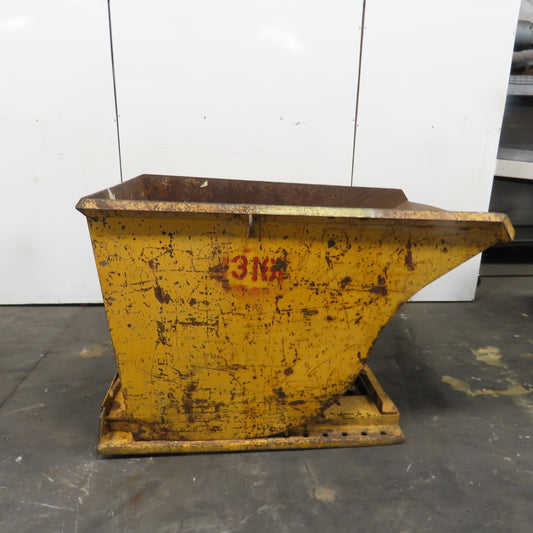 1-1/2 Cubic Yard Heavy Duty Self Dumping Trash Scrap Hopper 71"x 48"x 38" Inside