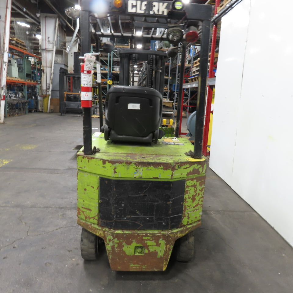 Clark ECS25 4600LB Electric 36V Forklift 3-Stage 187" Lift Side Shift 8,340HRS