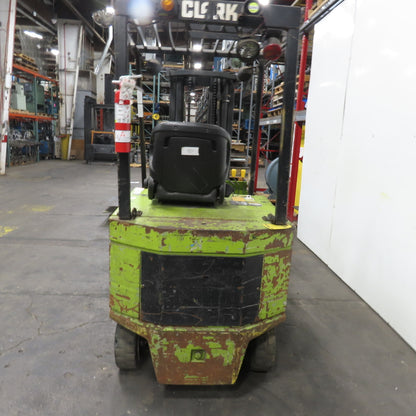 Clark ECS25 4600LB Electric 36V Forklift 3-Stage 187" Lift Side Shift 8,340HRS