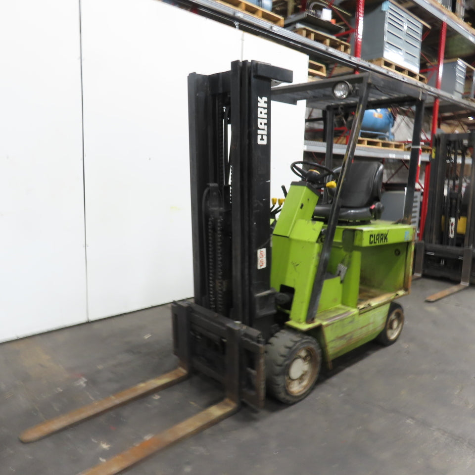 Clark ECS25 4600LB Electric 36V Forklift 3-Stage 187" Lift Side Shift 8,340HRS