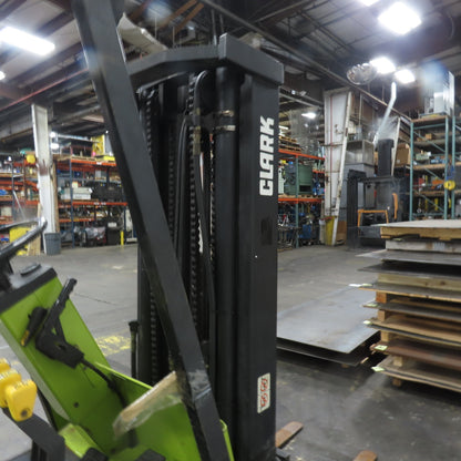Clark ECS25 4600LB Electric 36V Forklift 3-Stage 187" Lift Side Shift 8,340HRS