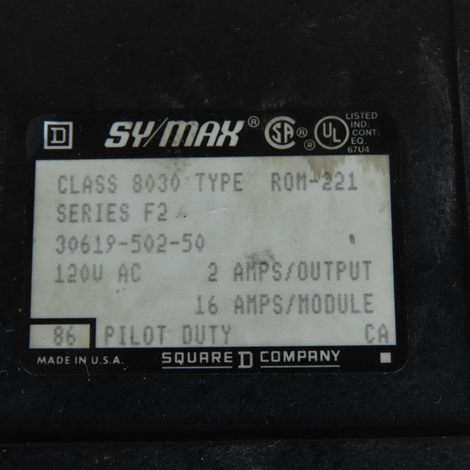 Square D 30619-502-50 Sy/Max Class 8030 Type ROM-221 Output Module 120VAC