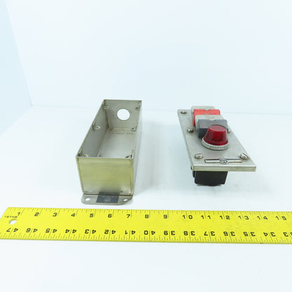Allen Bradley 800H-2HAP4 Stainless 2 Push Button Control Station W/ Indicator