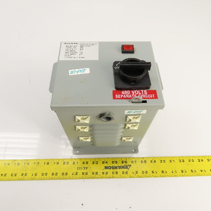 Daykin MDGTC-07 500VA Transformer Disconnect Pri 480V Sec 120V Single Phase