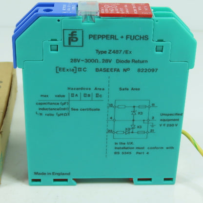 Pepperl + Fuchs Z487/Ex Baseefa EX822097 Switch Isolator 28V NEW