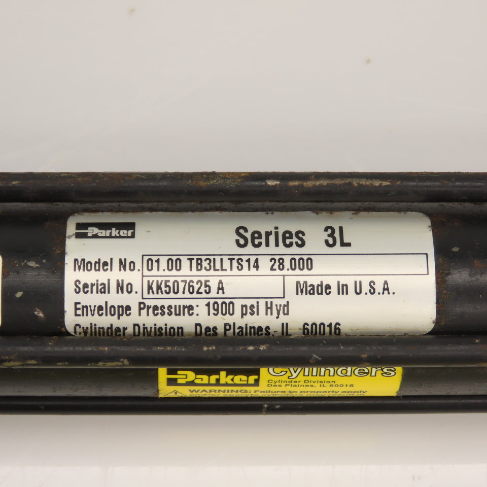 Parker 01.00 TB3LLTS14 28.00 Double Acting Hydraulic Cylinder 1" Bore 28" Stroke