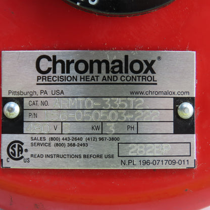 Chromalox ARMT0-335T2 Screw Plug Immersion Heater 480V 3kW 3PH W/AR-215A