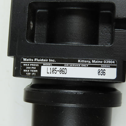 Watts L105-06D Compressed Air Pneumatic Lubricator 3/4" NPT 300PSI 120°F NEW