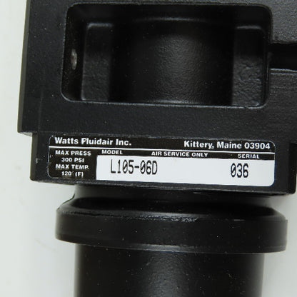 Watts L105-06D Compressed Air Pneumatic Lubricator 3/4" NPT 300PSI 120°F NEW