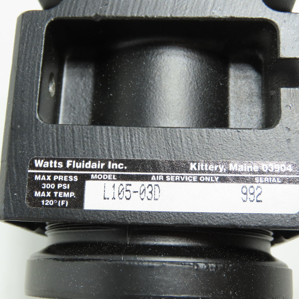 Watts L105-03D Compressed Air Pneumatic Lubricator 3/8" NPT 300PSI 120°F NEW