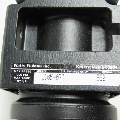 Watts L105-03D Compressed Air Pneumatic Lubricator 3/8" NPT 300PSI 120°F NEW