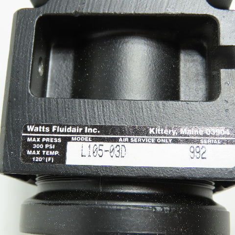 Watts L105-03D Compressed Air Pneumatic Lubricator 3/8" NPT 300PSI 120°F NEW