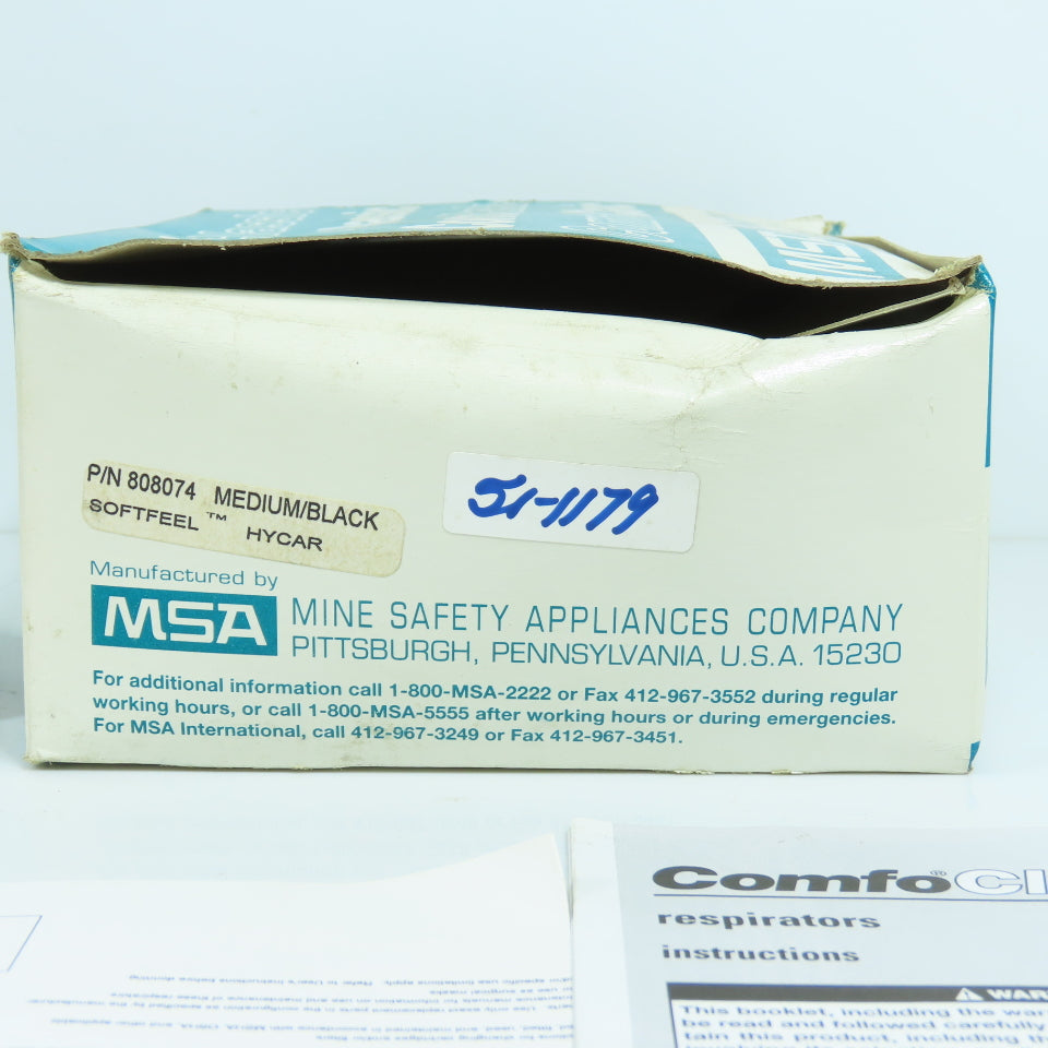 MSA 808074 Comfo Classic Respirator Facepiece Medium Black Softfeel