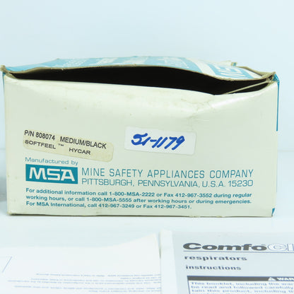 MSA 808074 Comfo Classic Respirator Facepiece Medium Black Softfeel