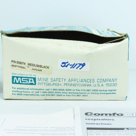 MSA 808074 Comfo Classic Respirator Facepiece Medium Black Softfeel