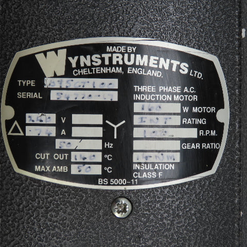 Wynstruments B95CT100 Inline Gear Motor 100RPM 240V 50HZ 1.74A 14mm Shaft Tested