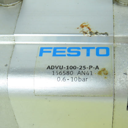 Festo ADVU-100-25-P-A Double Acting Air Cylinder 100mm Bore 25mm Stroke 25mm Rod