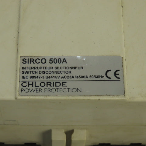 Socomec Sirco 500A 4-Pole Interrupteur Disconnect Switch 500A