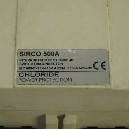 Socomec Sirco 500A 4-Pole Interrupteur Disconnect Switch 500A
