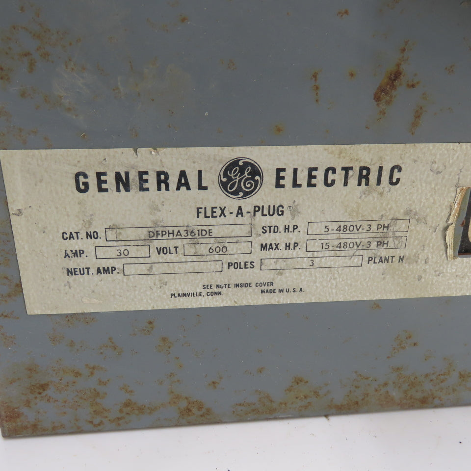 General Electric DFPHA361DE Flex-A-Plug 30A Disconnect Switch 600V 15HP 3Ph