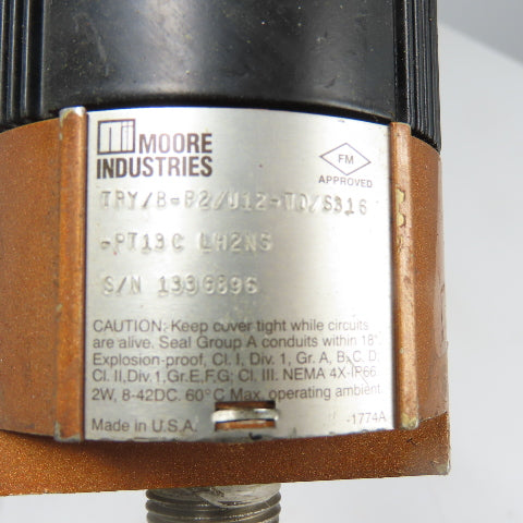 Moore TRY/B-P2/U12-T0/S316 Temperature Transmitter 12" Probe 17-1/4" OAL