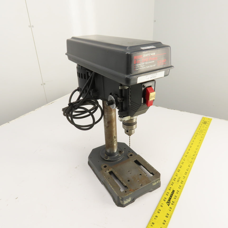 Sears Craftsman 3-Speed 8" 1/3HP Drill Press 120V 1PH 620-1300-3100RPM