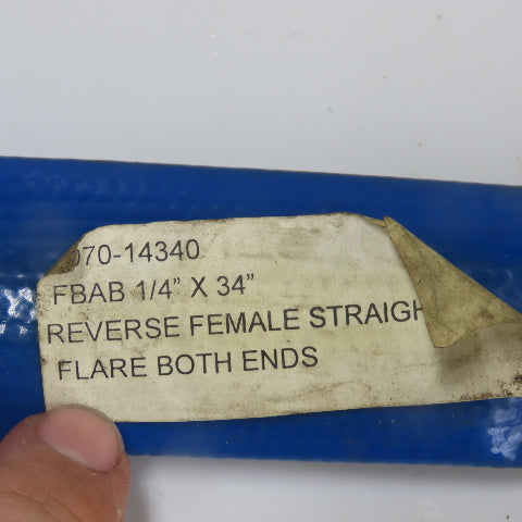 Fbab 1/4" x 34" Reverse Female Straight Hydraulic Hose Flare Both Ends