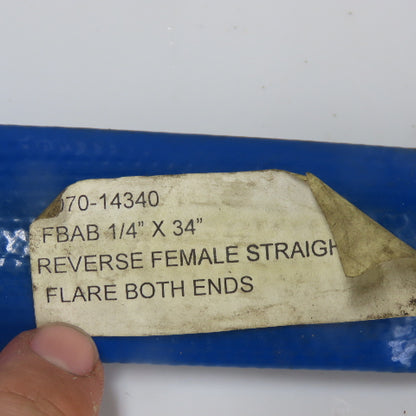 Fbab 1/4" x 34" Reverse Female Straight Hydraulic Hose Flare Both Ends
