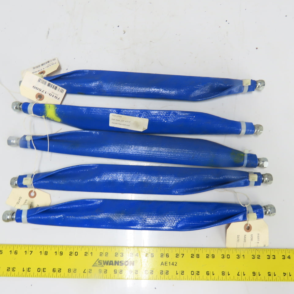 7010-17500 1/4" x 17.5" Female Straight Hydraulic Hose Flare Both Ends Lot Of 5