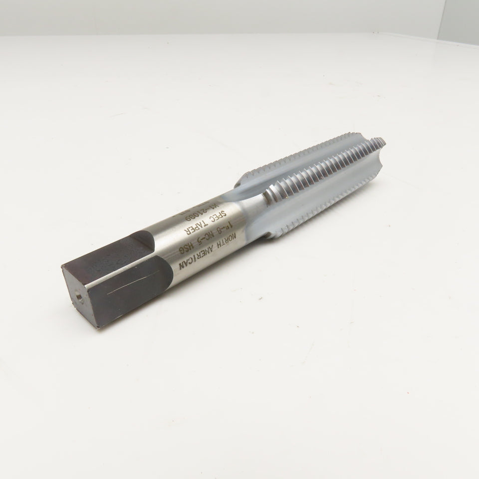 North American X1-21089 1"-8 NC-5 Plug Tap Straight Flute TiAIN Coated