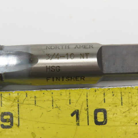 North American 3/4-10 NT HSG Finishing Plug Tap Bottom Flute TiAIN Coated