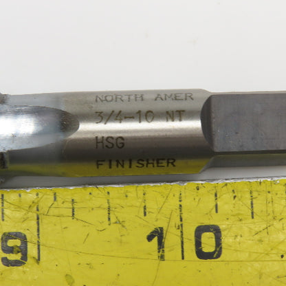 North American 3/4-10 NT HSG Finishing Plug Tap Bottom Flute TiAIN Coated