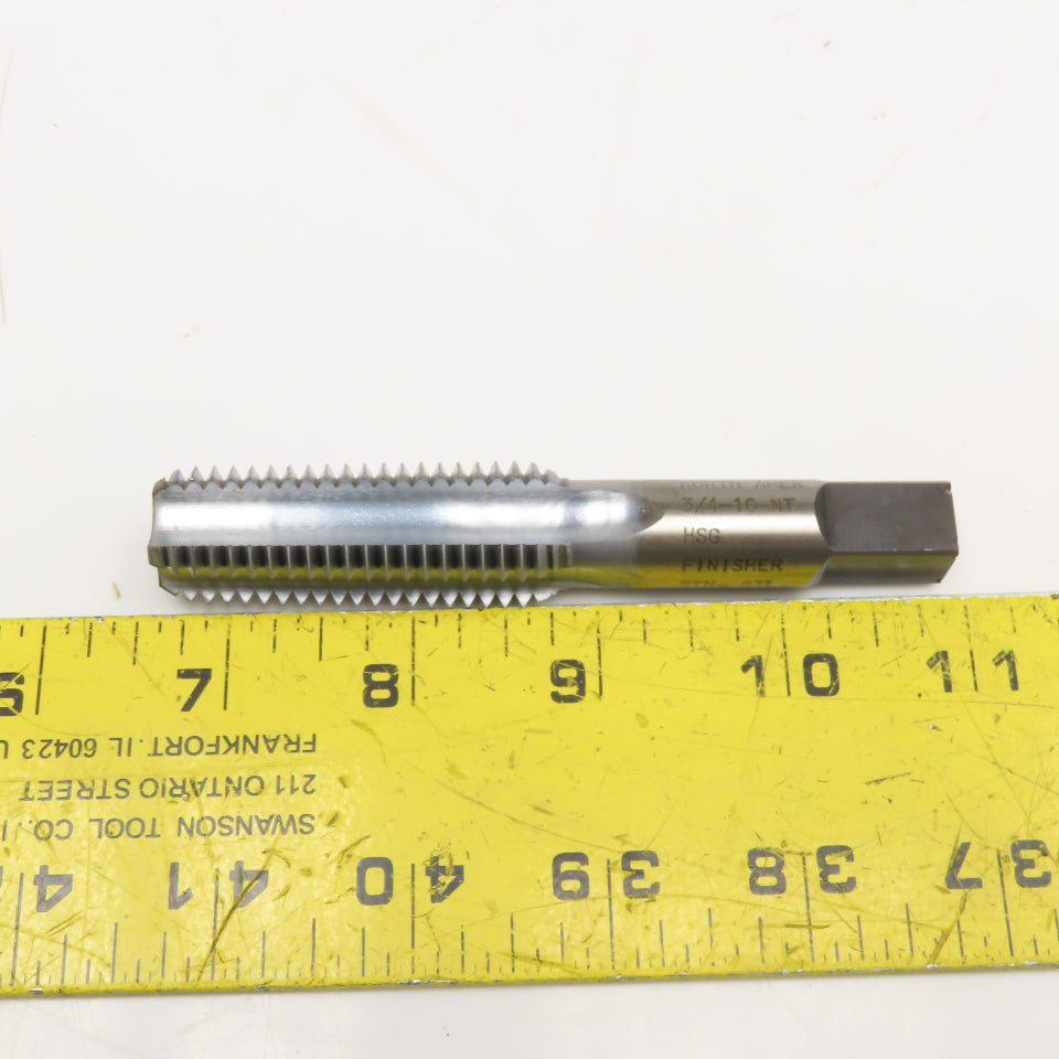 North American 3/4-10 NT HSG Finishing Plug Tap Bottom Flute TiAIN Coated