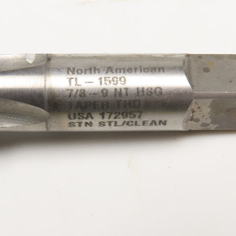 North American 7/8-9 NT HSG Taper Flute Clean Up Tap TiAIN Coated