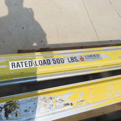 Unified Ind. 500LB Ceiling Hung Bridge Crane Monorail Rail 20' Run 16' Span