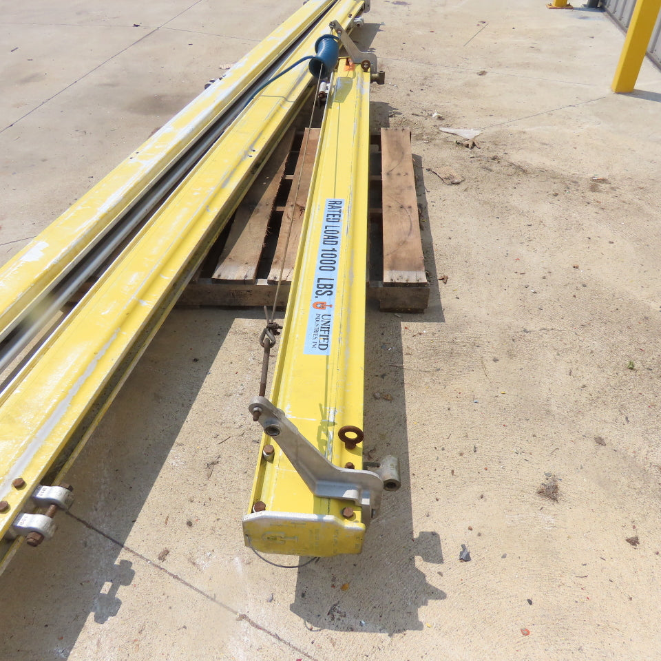 Unified 1000LB 1/2 Ton Ceiling Hung Bridge Crane Monorail Rail 20' Run 110" Span