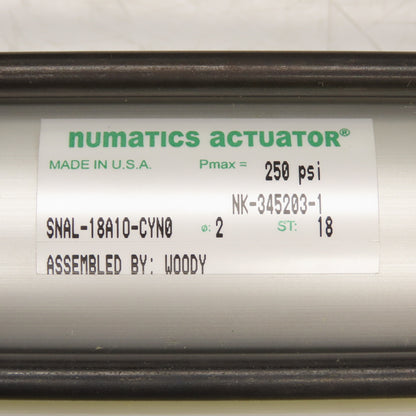 Numatics SNAL-18A10-CYN0 Double Acting Air Cylinder 18" Stroke 2" Bore 	5/8" Rod