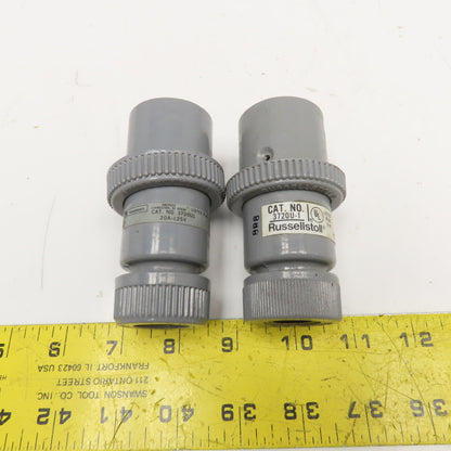 Russellstoll 3720U-1 20A 125V 2 Pole 3 Wire Cable Plug NOS Lot Of 2