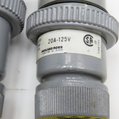 Russellstoll 3720U-1 20A 125V 2 Pole 3 Wire Cable Plug NOS Lot Of 2