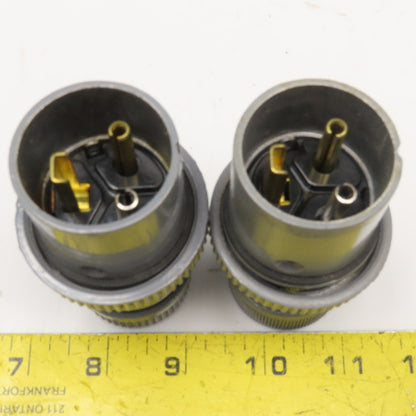 Russellstoll 3720U-1 20A 125V 2 Pole 3 Wire Cable Plug NOS Lot Of 2
