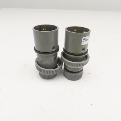 Russellstoll 3720U-1 20A 125V 2 Pole 3 Wire Cable Plug NOS Lot Of 2