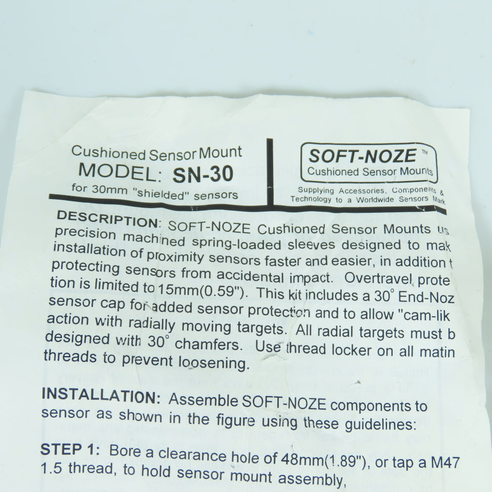 Soft-Noze SN-30 Cushioned Sensor Mount M30 x 1.5