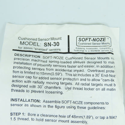 Soft-Noze SN-30 Cushioned Sensor Mount M30 x 1.5