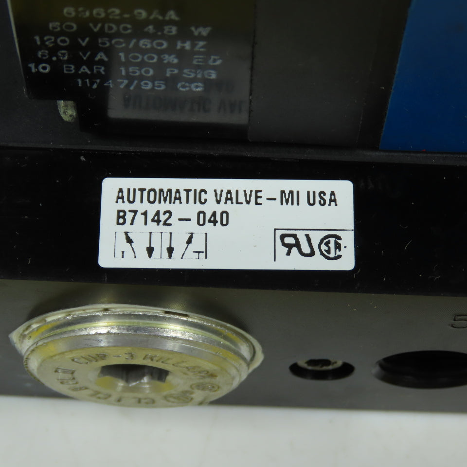 Automatic Valve B7142-040 Directional Control Valve 120V W/ F400B Flow Valve NEW