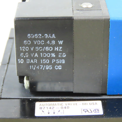 Automatic Valve B7142-040 Directional Control Valve 120V W/ F400B Flow Valve NEW
