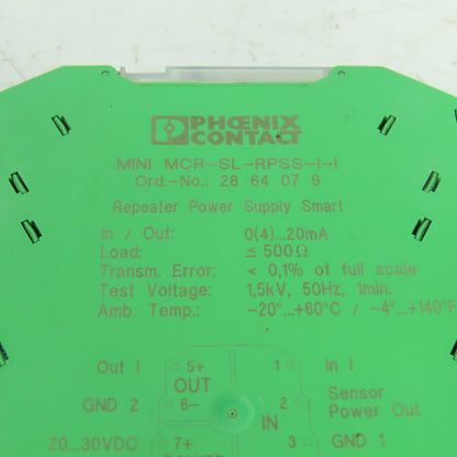 Phoenix Contact MINI MCR-SL-RPSS-I-I Repeater Power Supply 4-20mA 20-30VDC