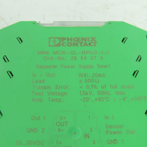Phoenix Contact MINI MCR-SL-RPSS-I-I Repeater Power Supply 4-20mA 20-30VDC