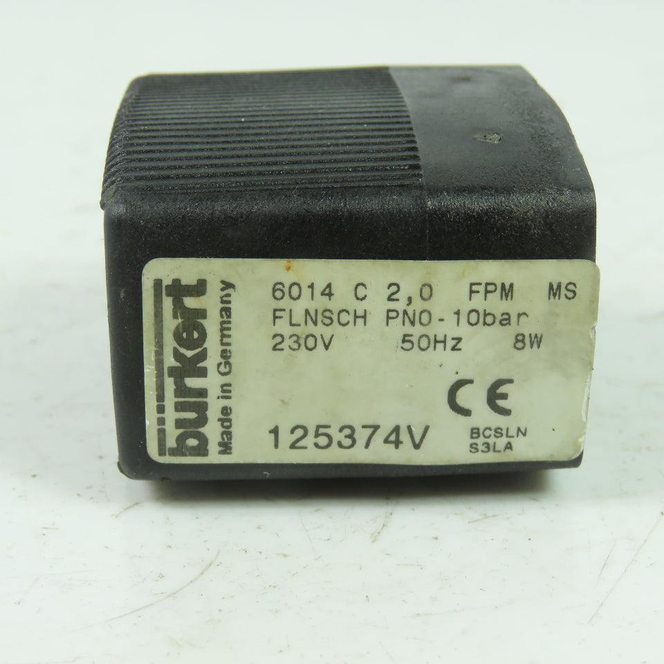 Burkert 125374V Solenoid Valve Coil 230V 10Bar 50Hz